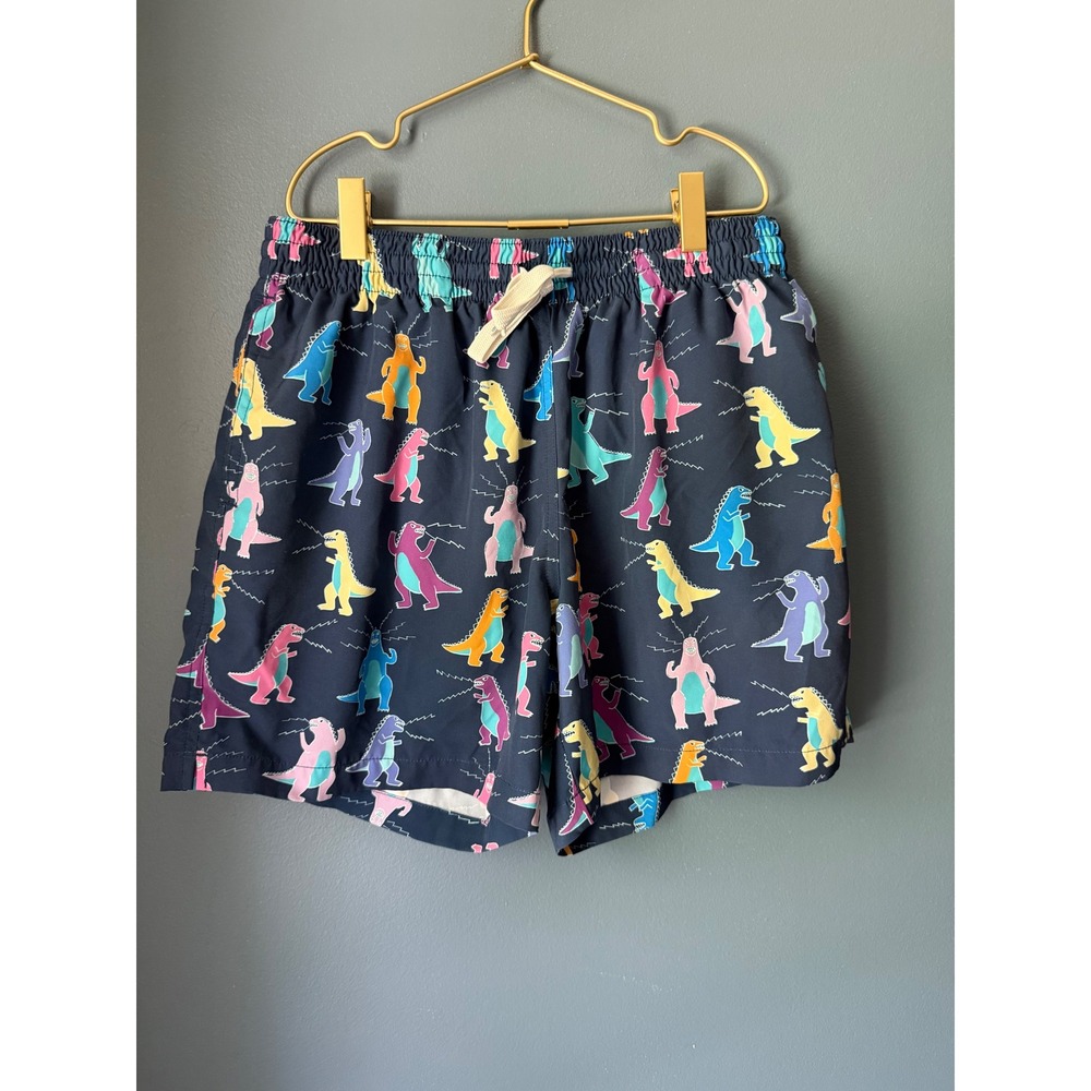 Chubbies Mens Godzilla Dinosaur Swim Trunks Navy Blue